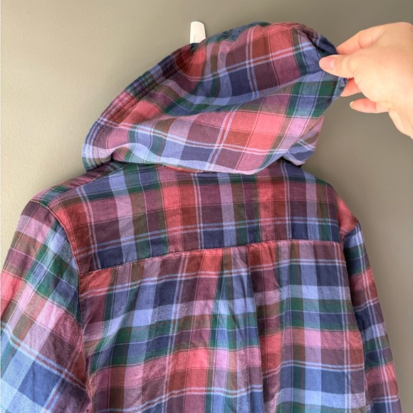 L.L.Bean size XS, Multicolor fleece lined flannel Plaid Hooded Jacket - Picture 8 of 8